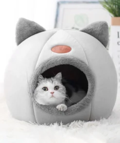 Cozy Cave Nest Cat Bed – Winter Warm Indoor Pet House for Cats & Small Dogs