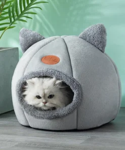 Alternative view of Cozy Cave Nest Cat Bed – Winter Warm Indoor Pet House for Cats & Small Dogs