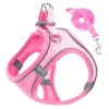 pink pet harness with leash