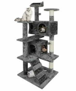 Alternative view of 55" Sturdy Cat Tree Tower – Large Activity Center Condo with Scratching Posts & Cozy Resting Spaces