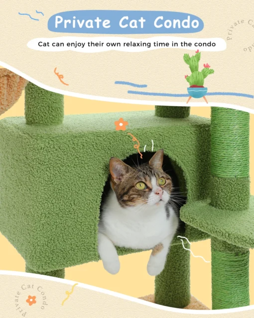 PAWZ Road Cat Tree for Large Cats – 35” Indoor Cat Tower with Hammock, Condo, Scratching Posts & Activity Tree - Image 10