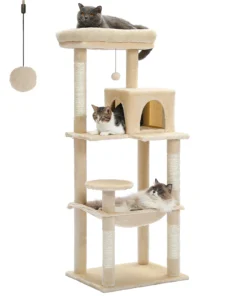Alternative view of PAWZ Road 5-Level Cat Tree Tower for Indoor Cats - Large Hammock, Cozy Condo, Top Perch & Sisal Covered Scratching Posts