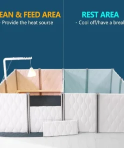 Alternative view of Safe & Comfortable Dog Farrowing Pen with Mat & Light Base - 2 Spacious Rooms (96"L x 48"W x 24"H)