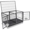 Stackable Heavy Duty Dog Crate with Divider