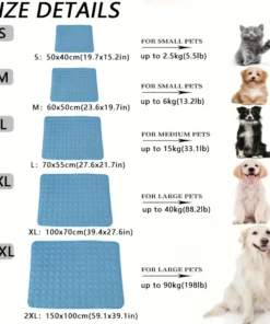 Alternative view of Extra-Large Dog Cooling Mat – Breathable Summer Ice Pad for Small & Large Dogs and CatsDog Cooling Mat Summer Pet Cold Bed Extra Large For Small Big Dogs Pet Accessories Cat Durable Blanket Sofa Cat Ice Pad Blanket