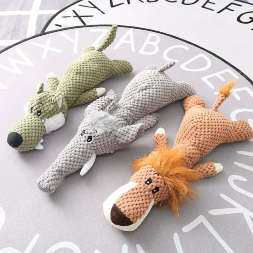 Durable Plush Cartoon Puppy Chew Squeaky Plush Dog Toy – Soft, Bite-Resistant & Interactive Fun Chew Toy for Small and Medium Dogs