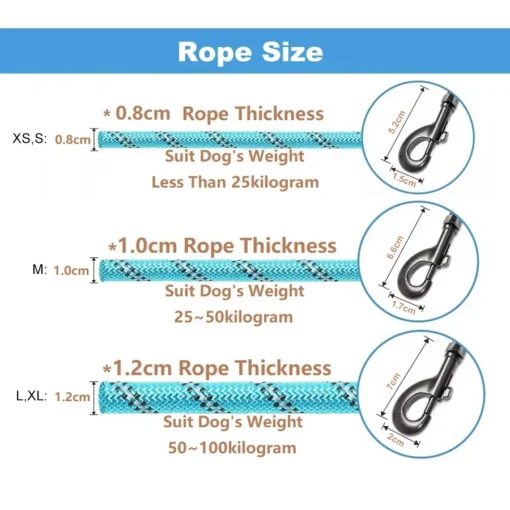 (Pets Dogs) Strong Reflective Dog Leash – 59" Heavy-Duty Nylon Lead for All Dog Sizes - Image 11