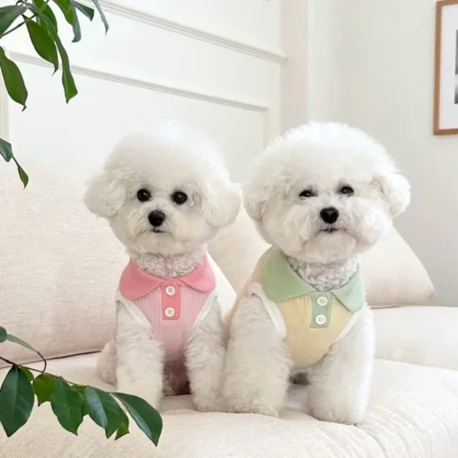 Summer Dog T-shirt Breathable Thin Lapel Dog Vest for Small Medium Dogs Cats Casual Pet Clothes Chihuahua Bichon Teddy Costume - Image 20