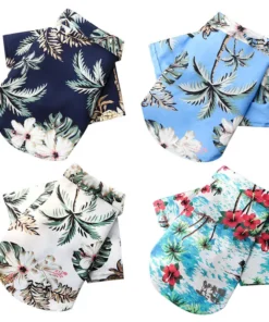 Hawaiian Style Pet Shirt – Summer Floral T-Shirt for Small Dogs & Cats, Lightweight Beachwear
