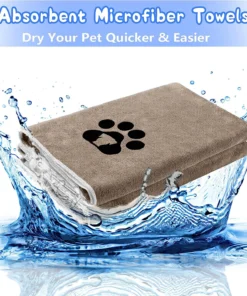 Alternative view of Super Absorbent Microfiber Pet Towel – Fast-Drying Bathrobe Towel for Dogs & Cats Grooming & Bath Time
