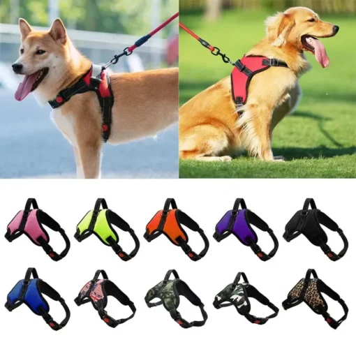 (Pet Dogs) Adjustable No-Pull Dog Harness – Comfortable Oxford Vest for Small to Large Dogs