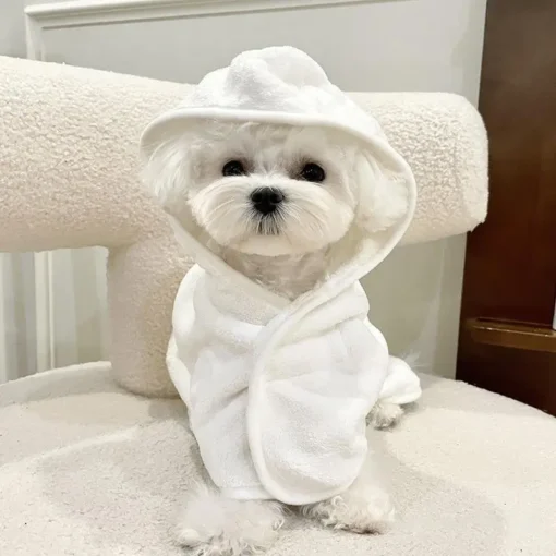 Quick-Dry Dog Hooded Bath Towel – Super Absorbent Pet Robe for Small Dogs & Cats - Image 12