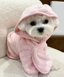 Alternative view of Quick-Dry Dog Hooded Bath Towel – Super Absorbent Pet Robe for Small Dogs & Cats