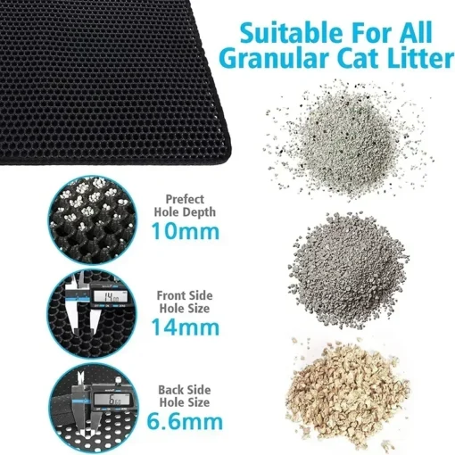 Non-Slip Waterproof Cat Litter Mat – Double-Layer EVA Pad for Mess-Free Cleanup - Image 4
