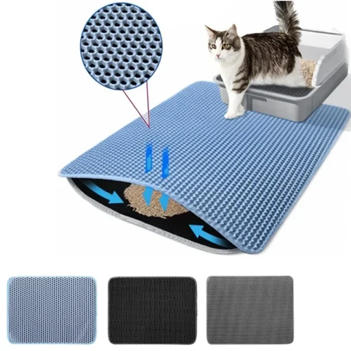 Non-Slip Waterproof Cat Litter Mat – Double-Layer EVA Pad for Mess-Free Cleanup
