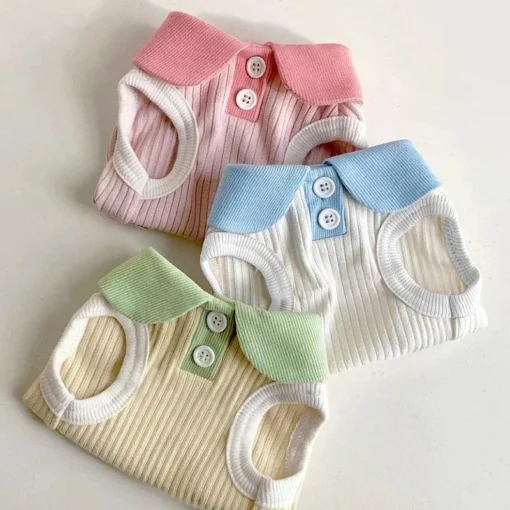 Summer Dog T-shirt Breathable Thin Lapel Dog Vest for Small Medium Dogs Cats Casual Pet Clothes Chihuahua Bichon Teddy Costume - Image 17