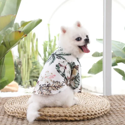 Hawaiian Style Pet Shirt – Summer Floral T-Shirt for Small Dogs & Cats, Lightweight Beachwear - Image 13