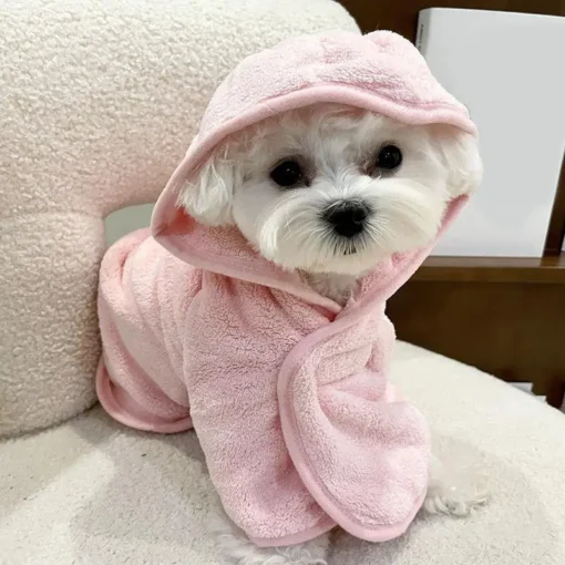 Quick-Dry Dog Hooded Bath Towel – Super Absorbent Pet Robe for Small Dogs & Cats - Image 21