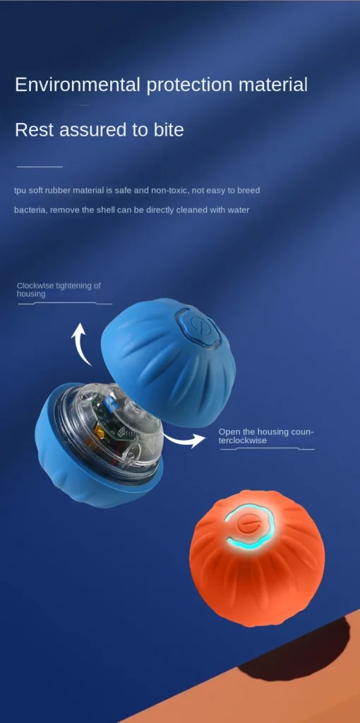 USB Rechargeable Smart Dog Ball – Rotating, Interactive Chew Toy for Small & Medium Dogs - Image 16