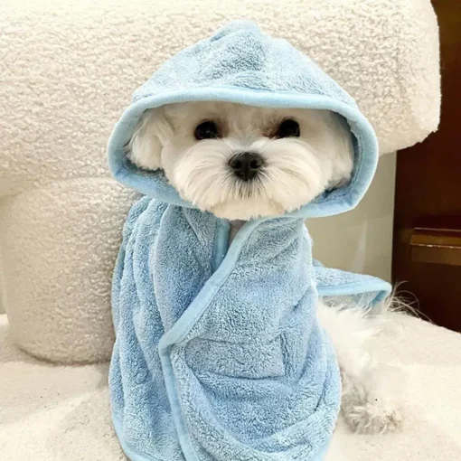 Quick-Dry Dog Hooded Bath Towel – Super Absorbent Pet Robe for Small Dogs & Cats - Image 18
