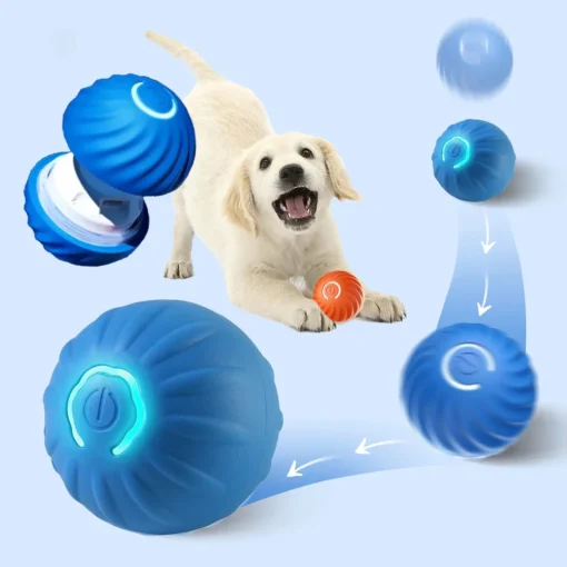 USB Rechargeable Smart Dog Ball – Rotating, Interactive Chew Toy for Small & Medium Dogs - Image 2