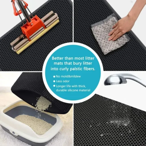 Non-Slip Waterproof Cat Litter Mat – Double-Layer EVA Pad for Mess-Free Cleanup - Image 5