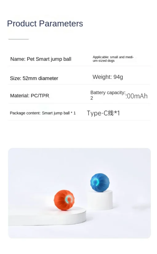 USB Rechargeable Smart Dog Ball – Rotating, Interactive Chew Toy for Small & Medium Dogs - Image 21